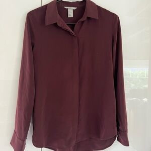 H&M Burgundy Button Down Shirt